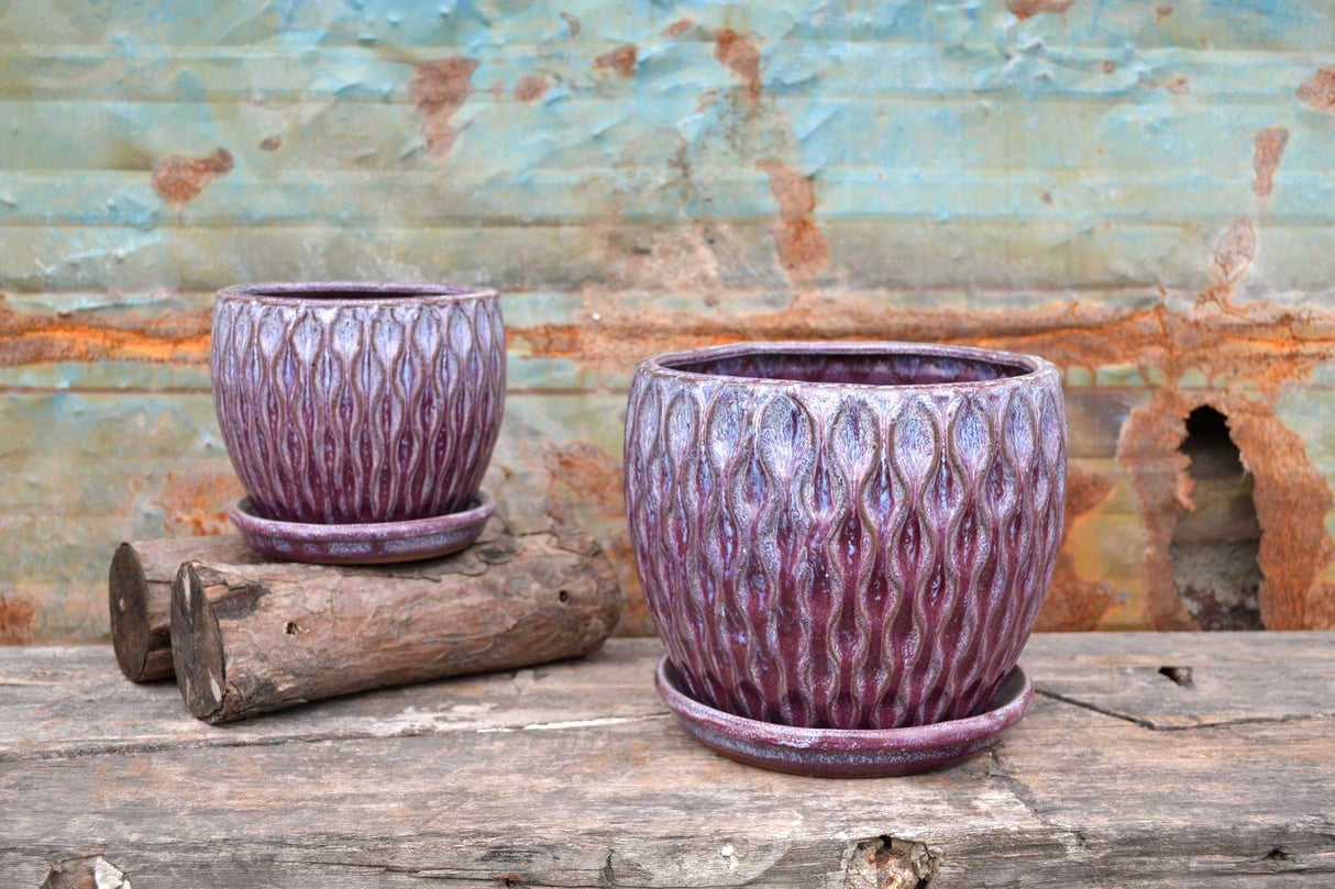 Maze Pot & Saucer 19cm x 17xm