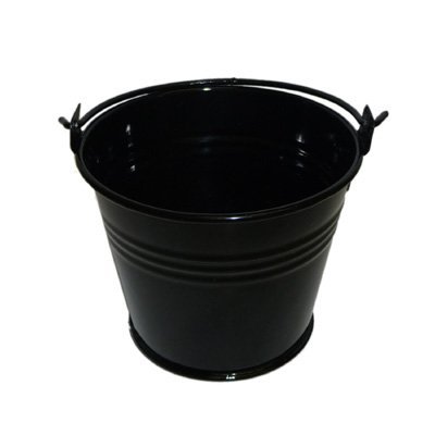 13 Litre Galvanised Bucket Black