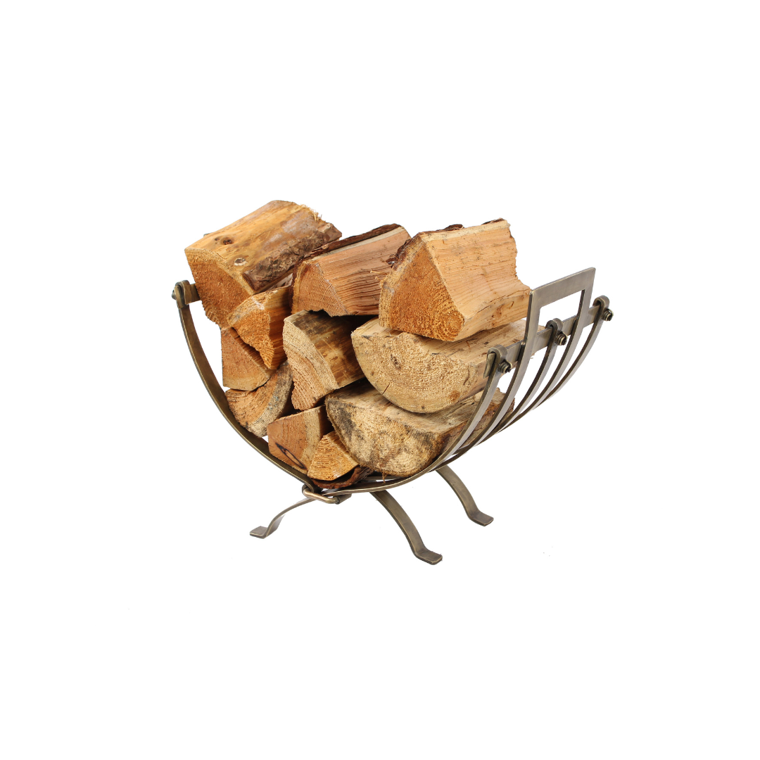 Mansion Folding Log Holder - Antique Brass