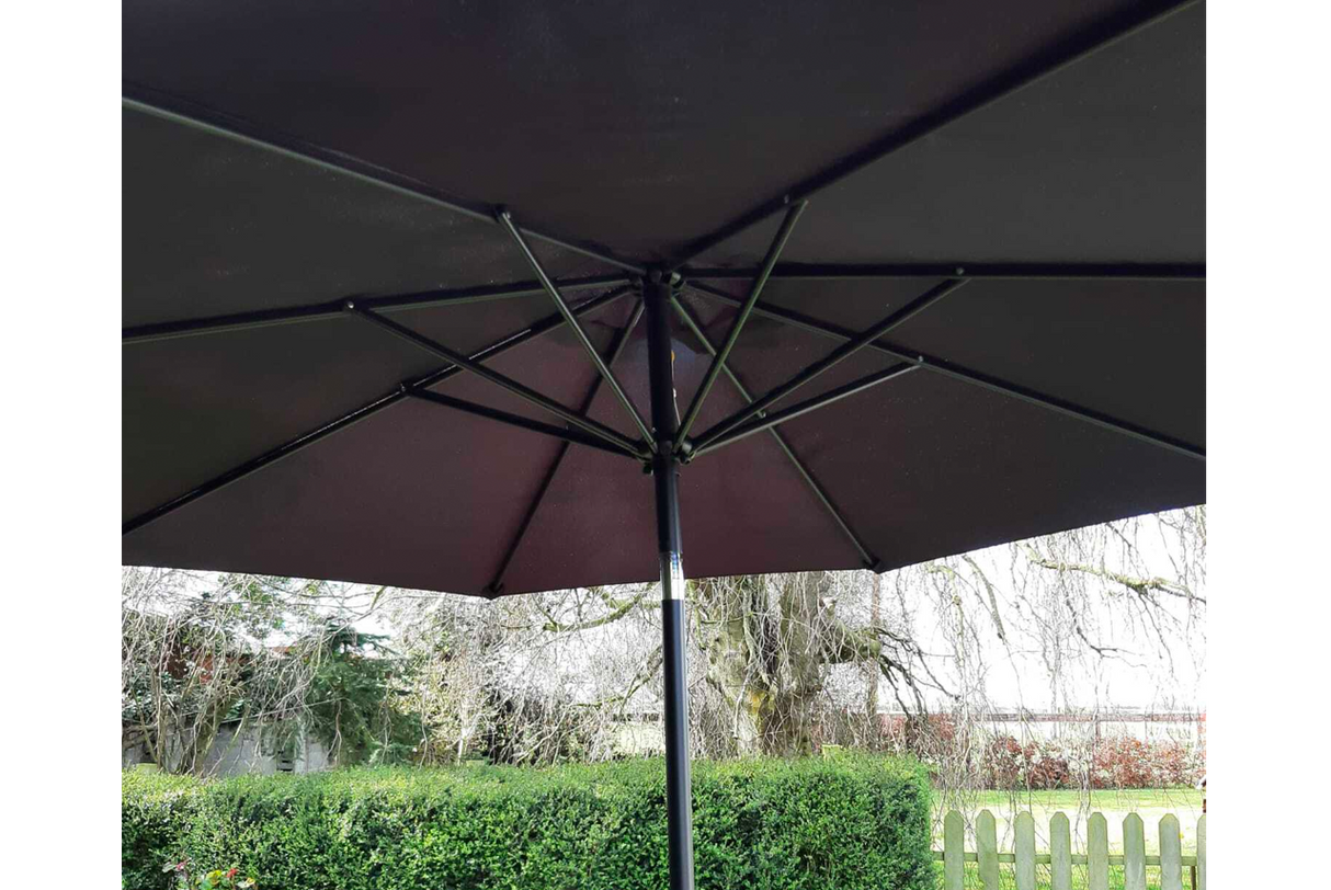 2.7m Aluminium Parasol with Tilt & Crank in Black