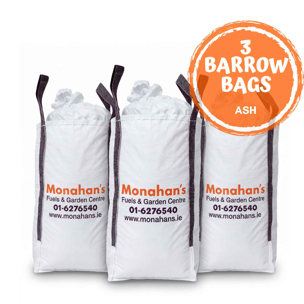 3 Kiln Dried Ash Firewood Barrow Bags