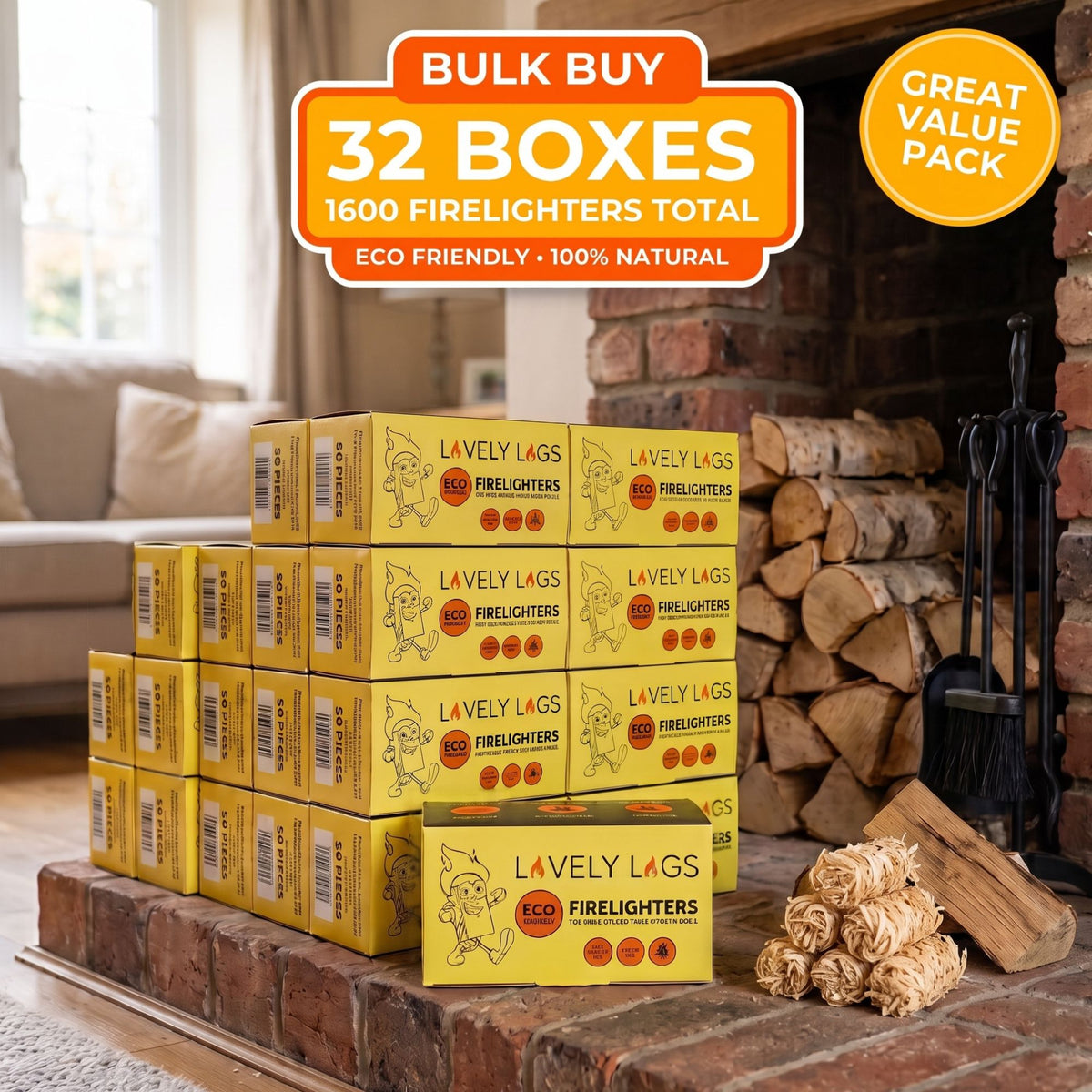 Lovely Logs Eco Firelighters 1600 Pieces