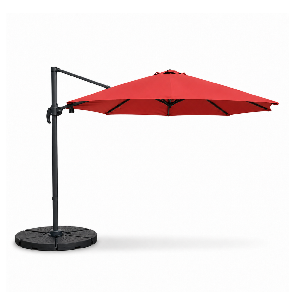 3m Deluxe Cantilever Parasol With Base in Red