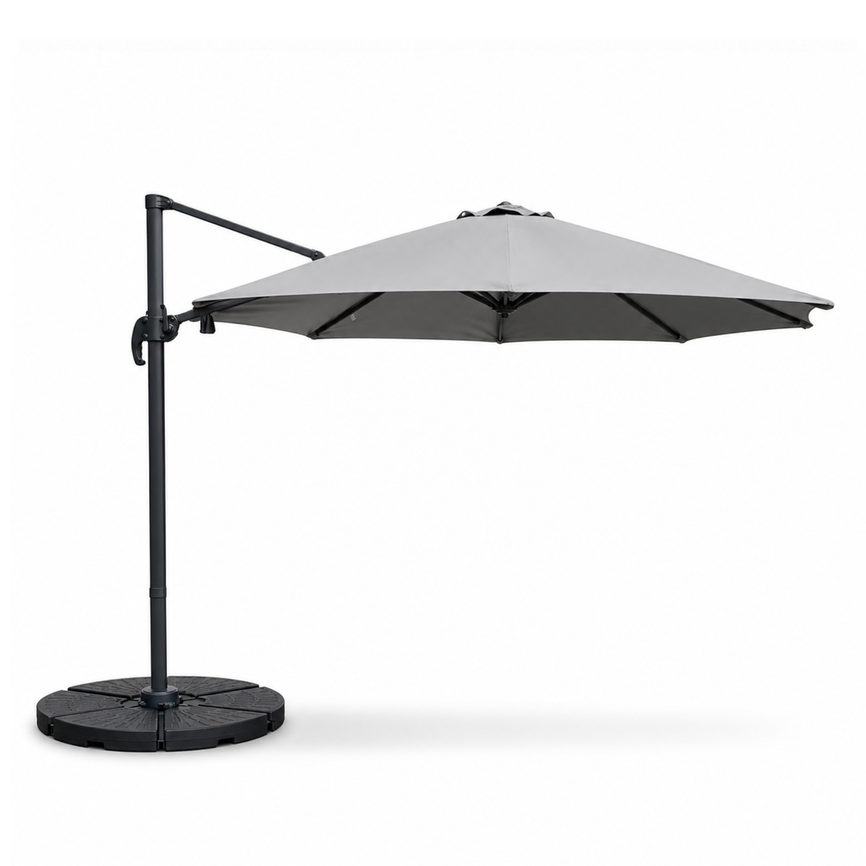 3m Deluxe Cantilever Parasol With Base in Grey