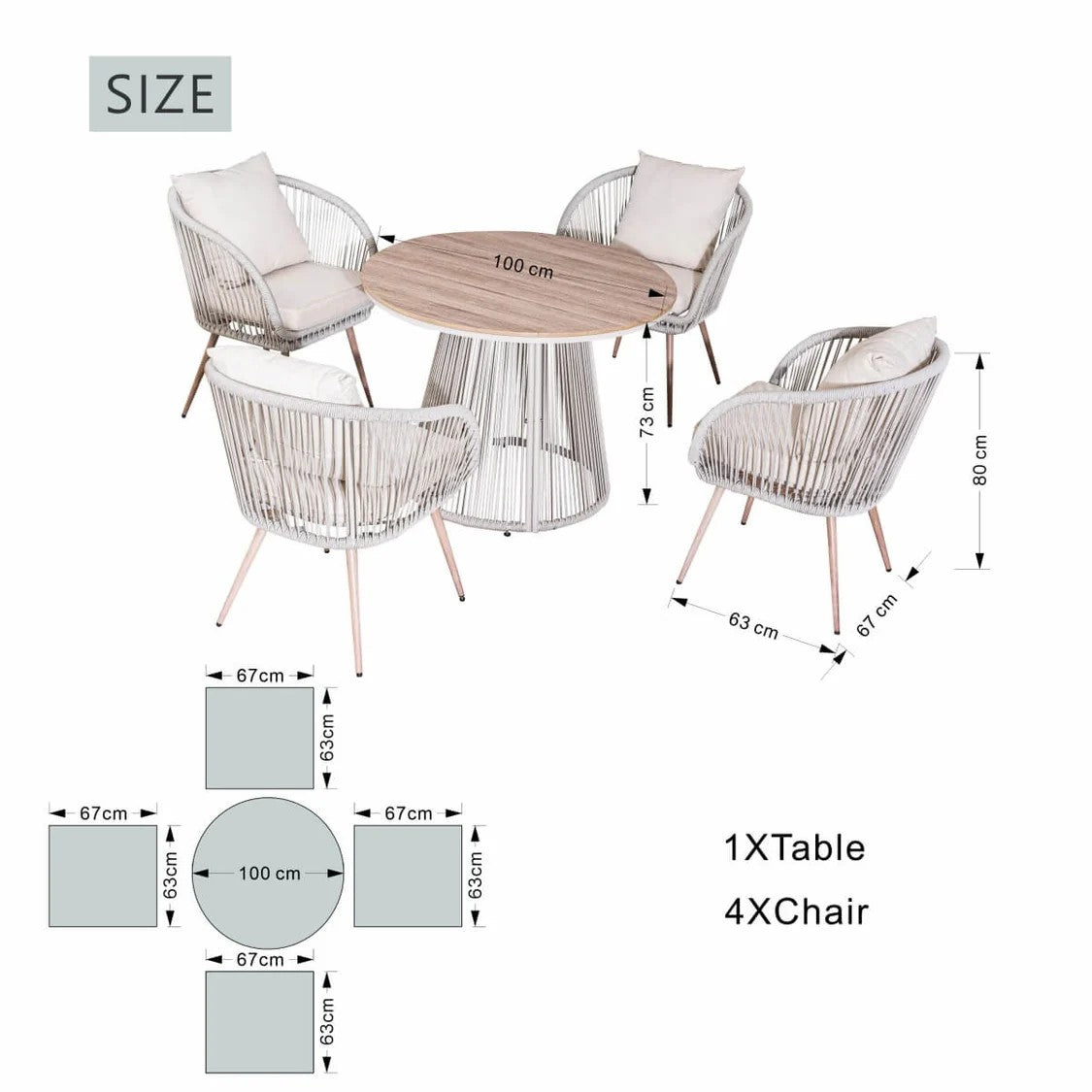 4 Seater Outdoor Dining Set