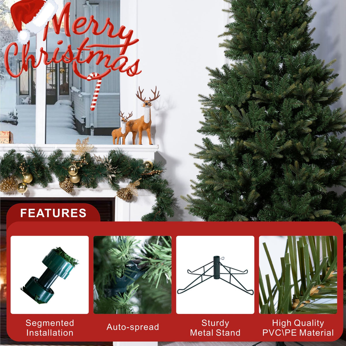 6.5ft Slim Artificial Christmas Tree