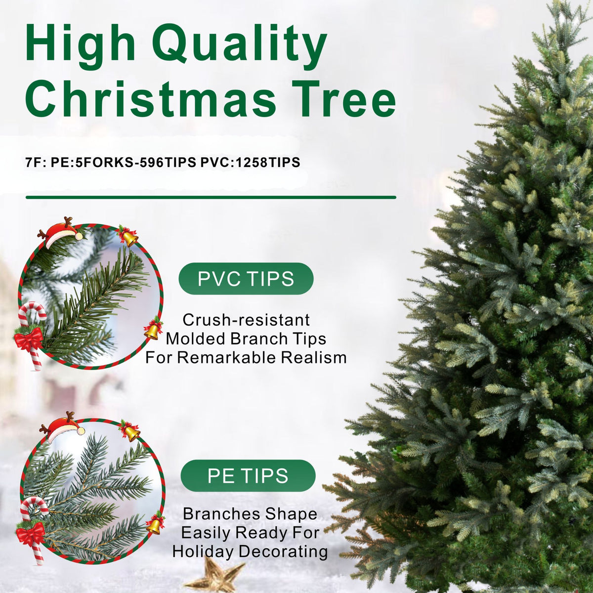7ft Artificial Christmas Tree - Grand Fir