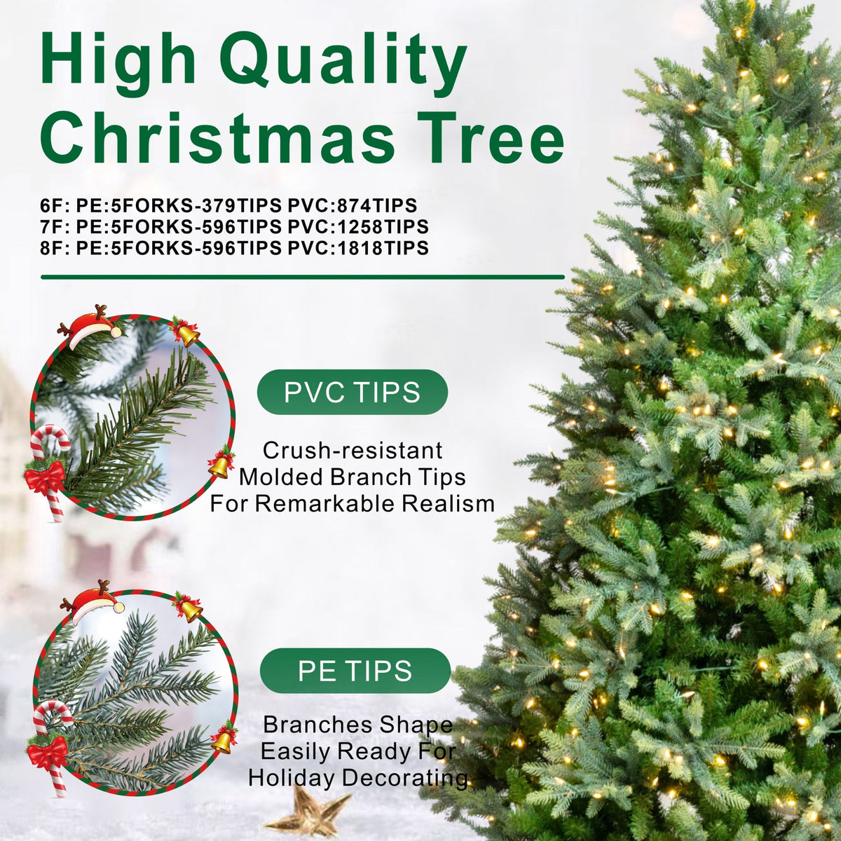 7ft Pre-Lit Artificial Christmas Tree - Grand Fir