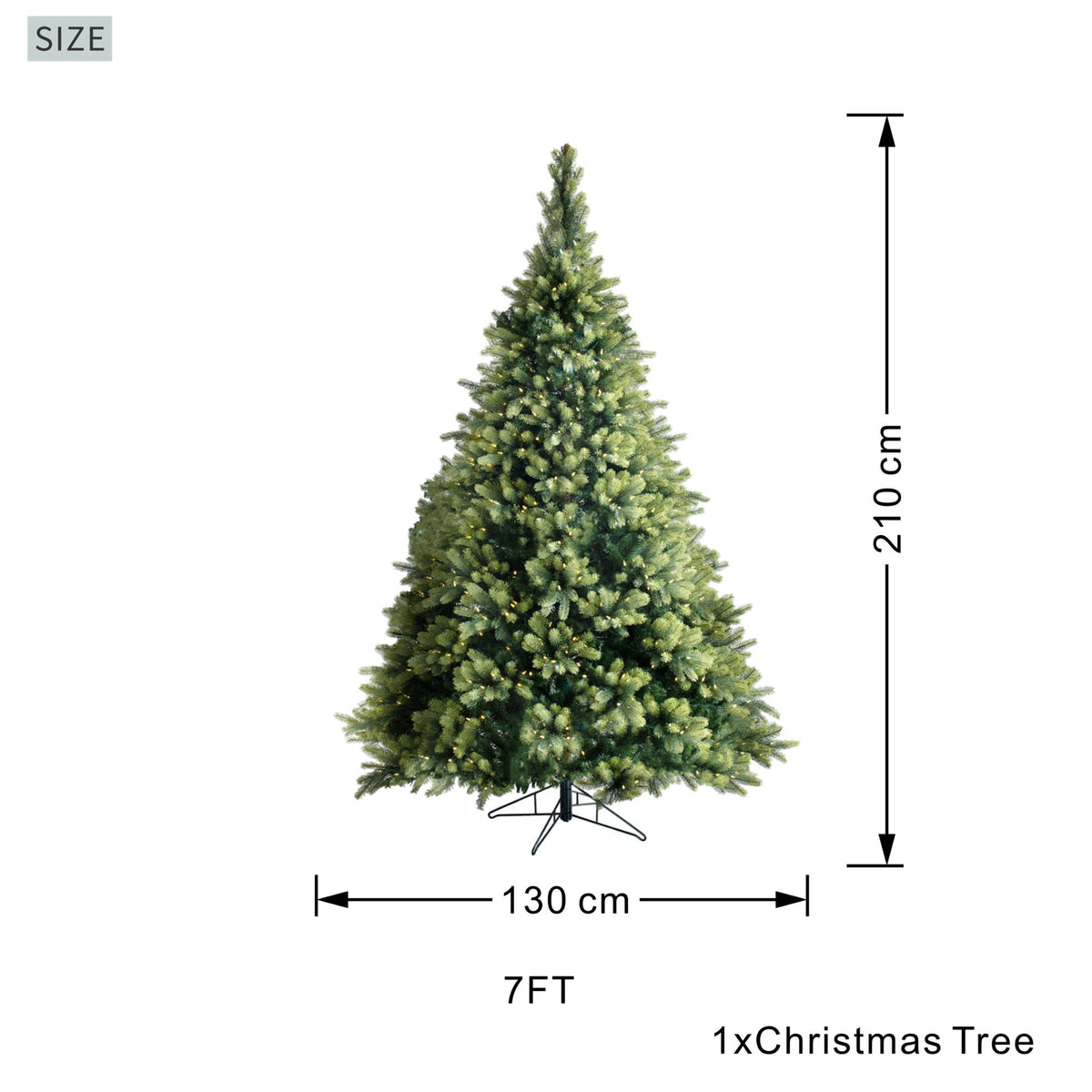 7ft Pre-Lit Artificial Christmas Tree - Icelandic