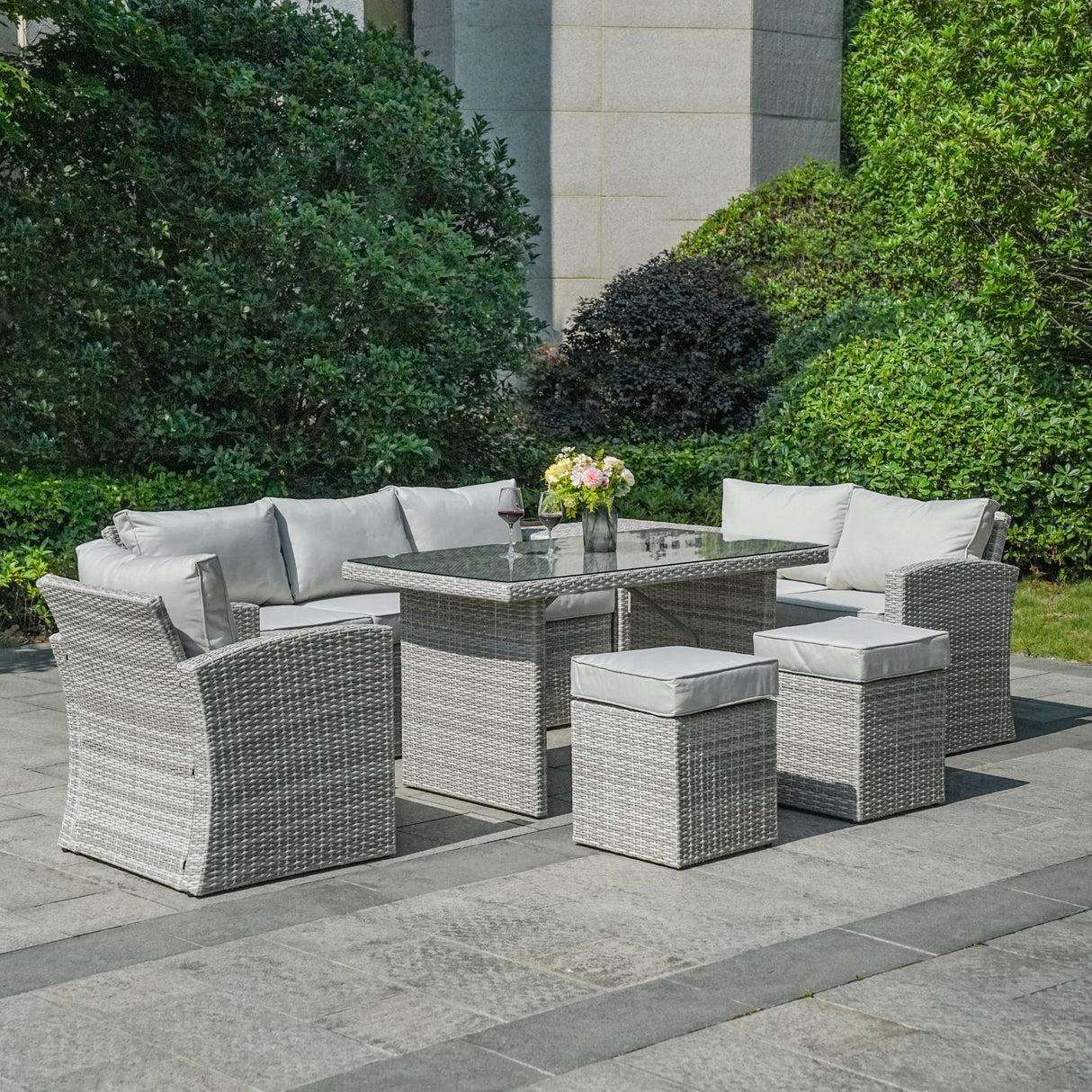 8 Seater Outdoor rattan Sofa Set With Side Table