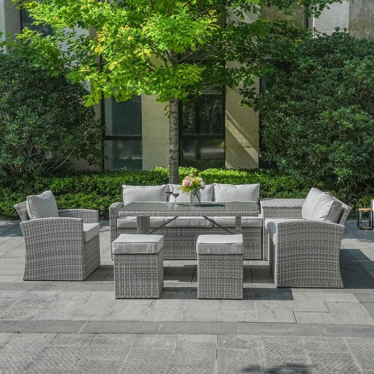 8 Seater Outdoor rattan Sofa Set With Side Table