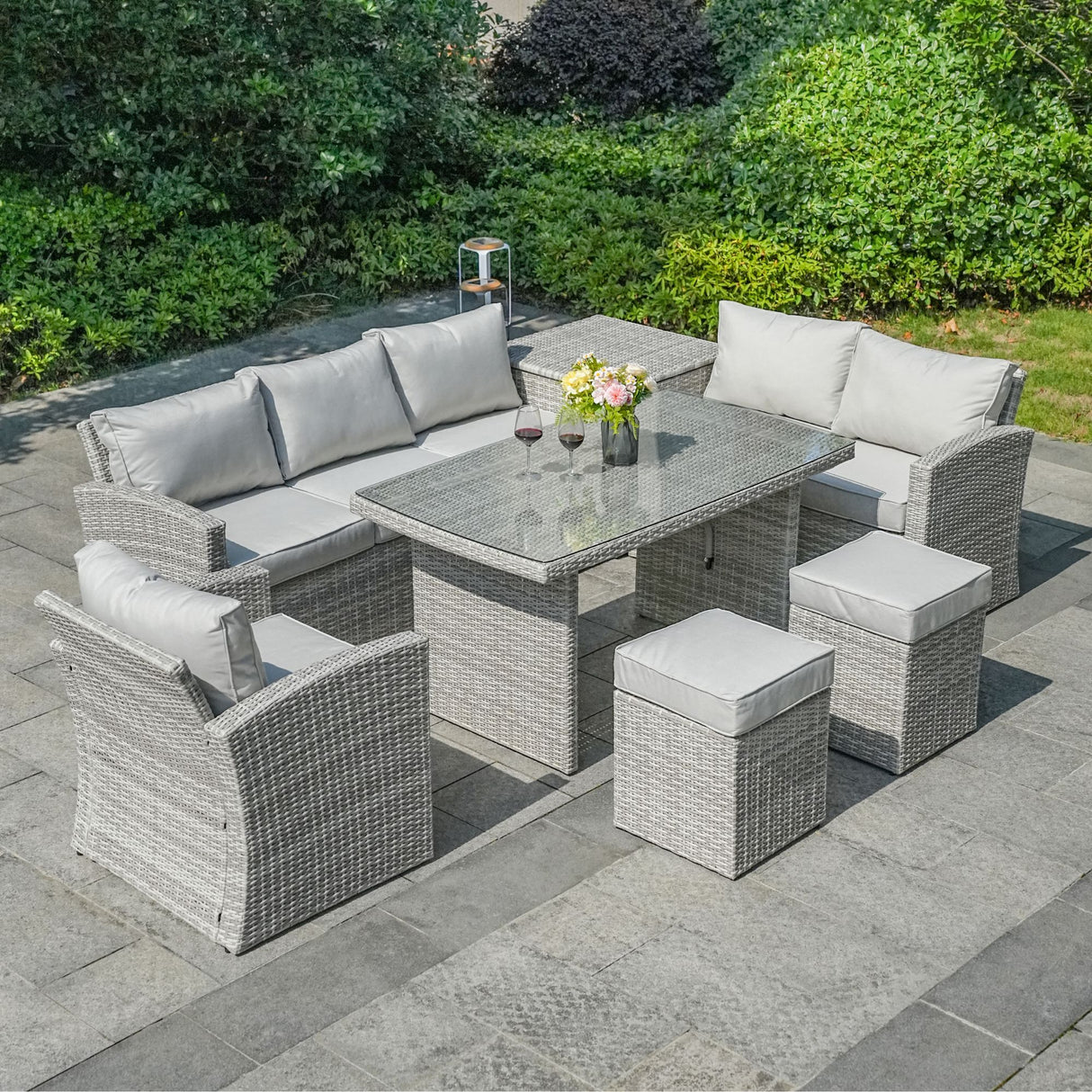 8 Seater Outdoor rattan Sofa Set With Side Table