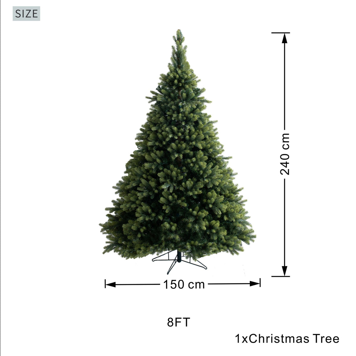 8ft Artificial Christmas Tree - Icelandic Pine
