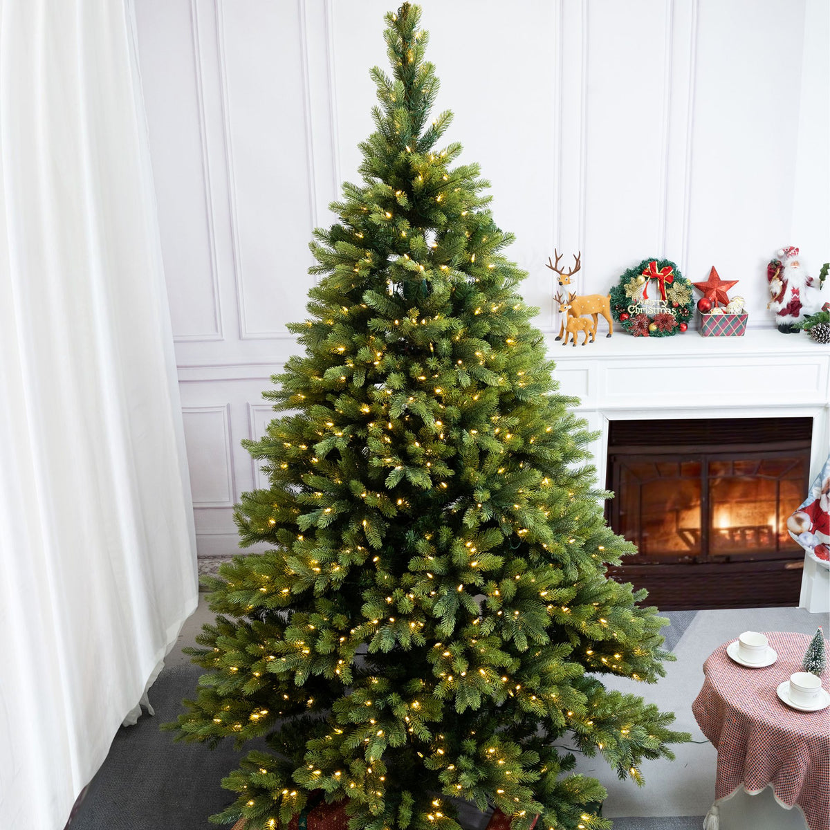 8ft Pre-Lit Artificial Christmas Tree - Icelandic