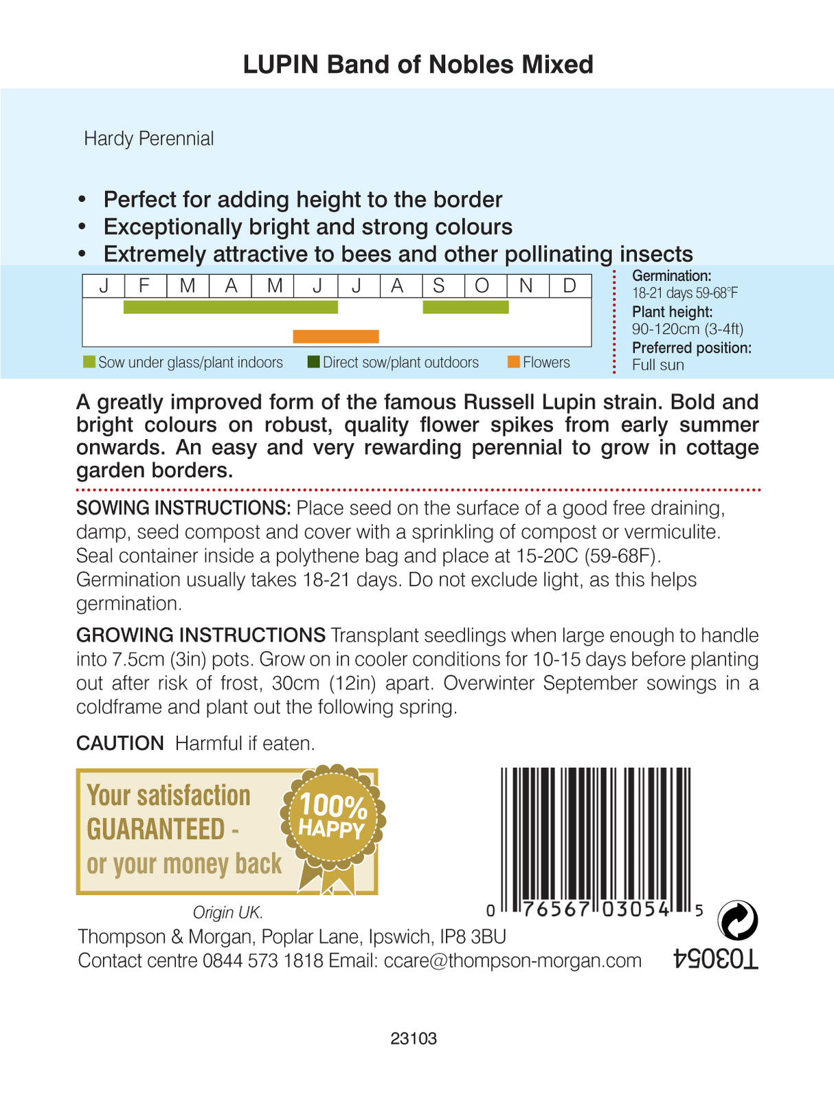 Thompson & Morgan - Lupin Band of Nobles Mixed Seeds
