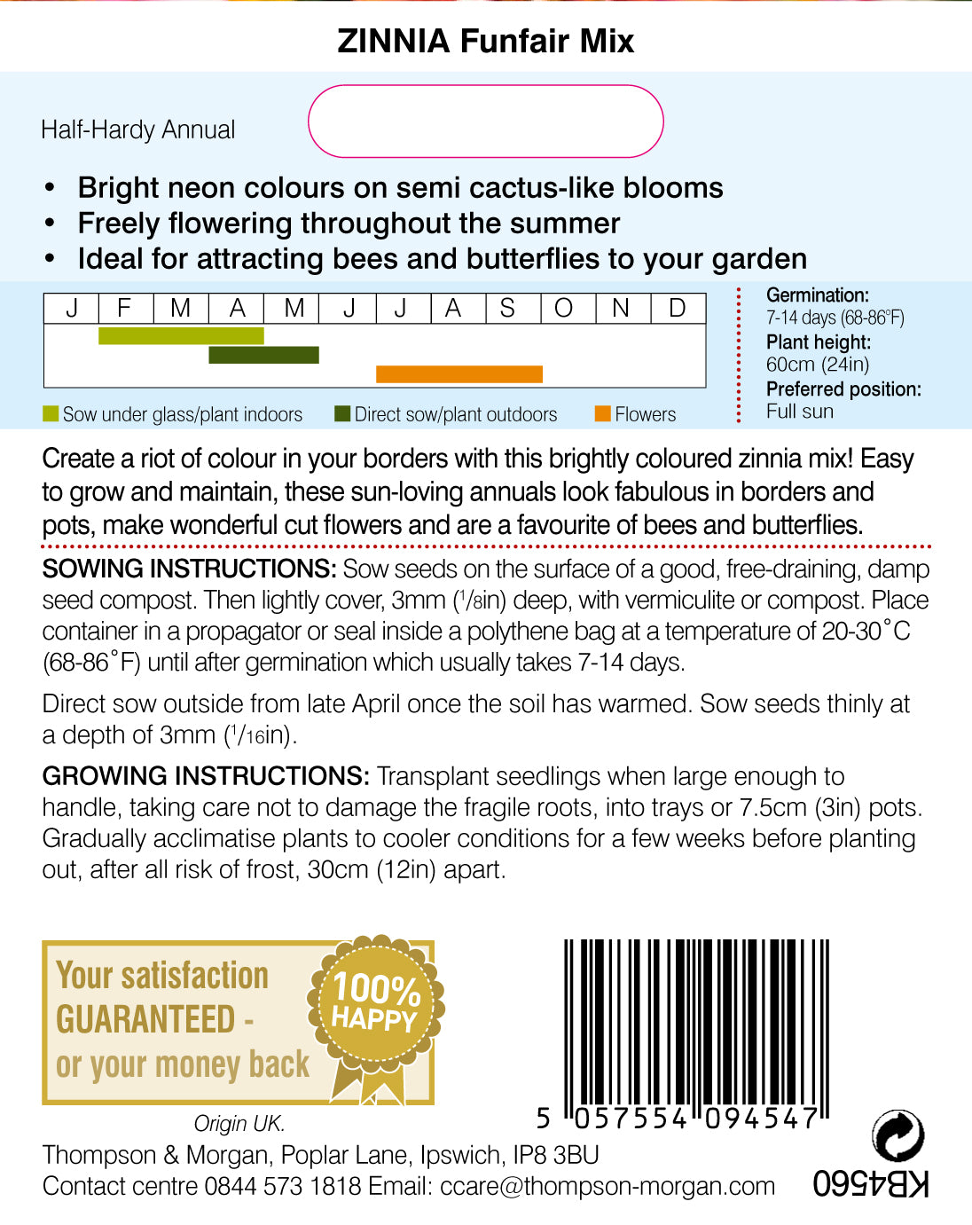 Thompson & Morgan - Zinnia Funfair Mix Seeds