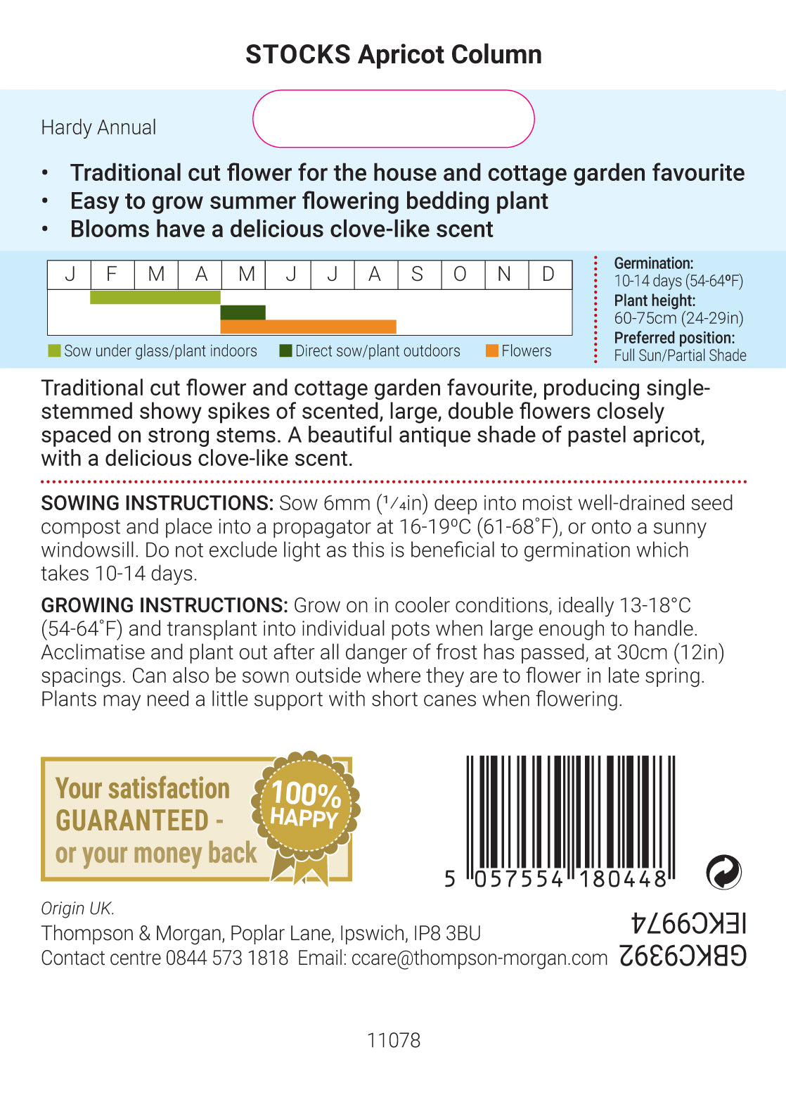 Thompson & Morgan - Stock Apricot Column Seeds