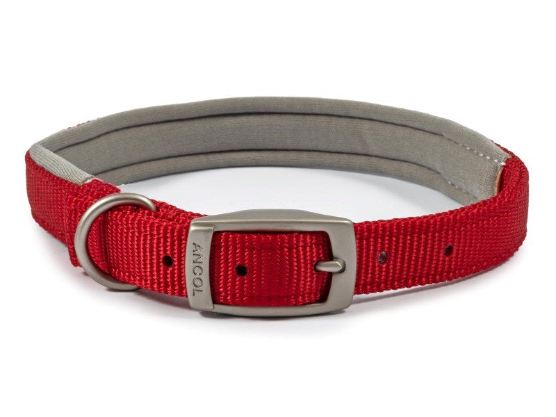 Ancol Viva Padded Nylon Collar in Red 24" Size 7