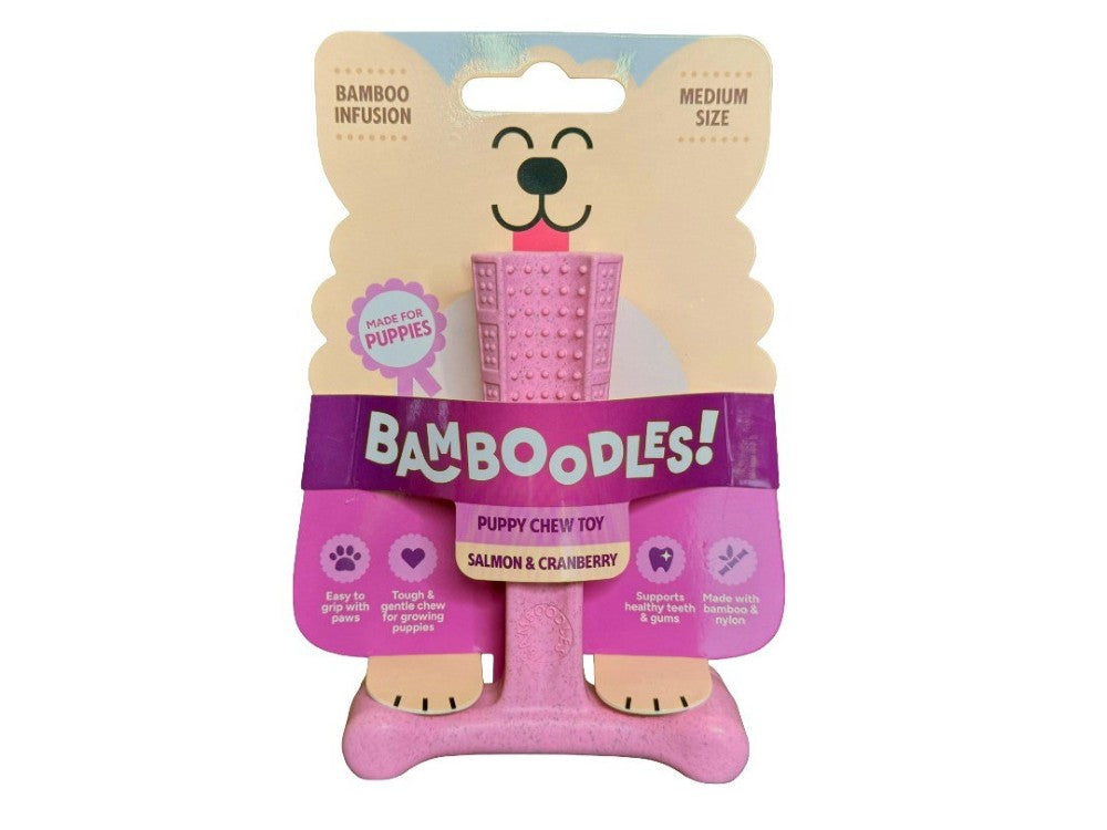 Bamboodles T-Bone Puppy Salmon and Cranberry Small 4"