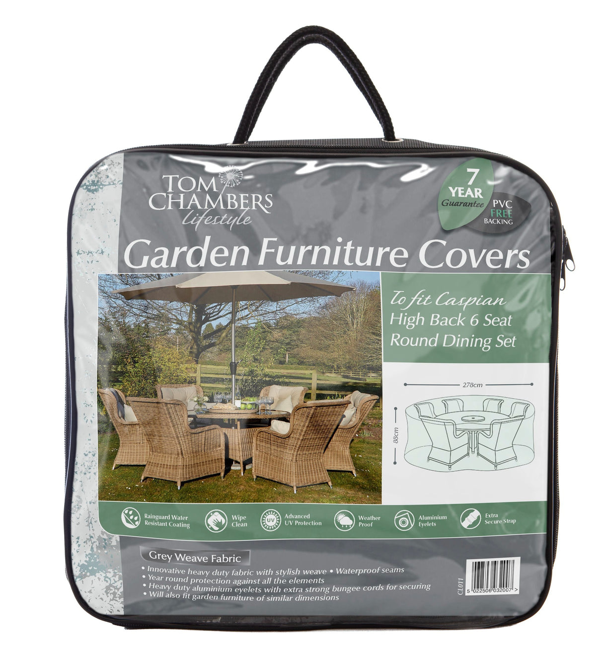 Tom Chambers high back round dining 6 seat cover