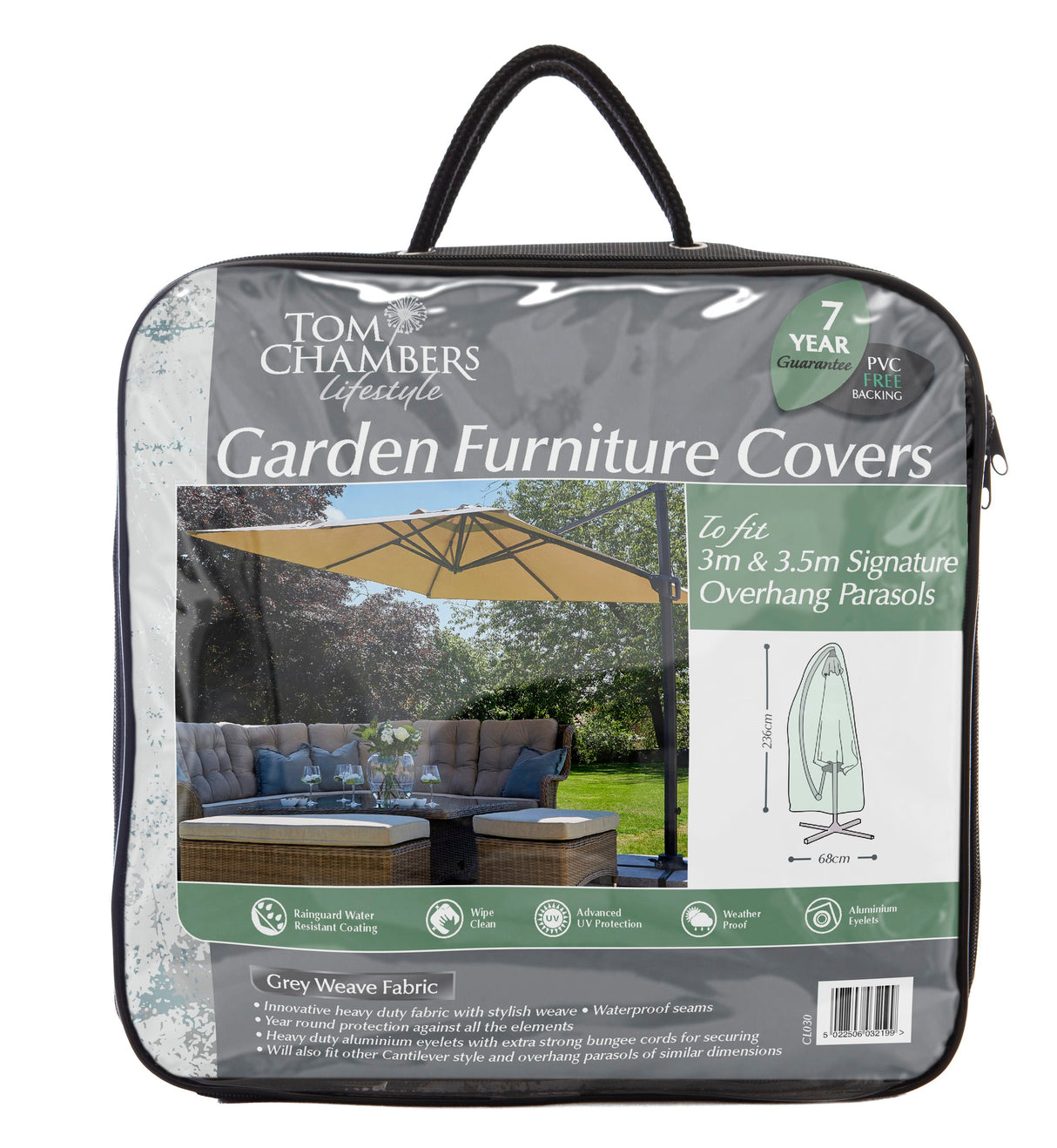 Tom Chambers 3m & 3.5m Signature Overhang Parasol Cover