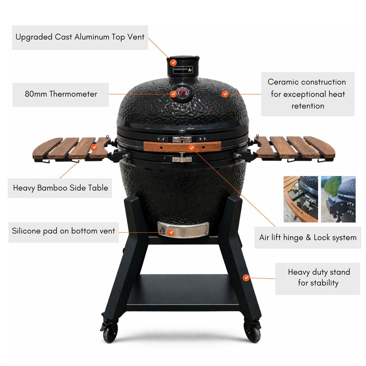 CharDaddy 21" Kamado BBQ