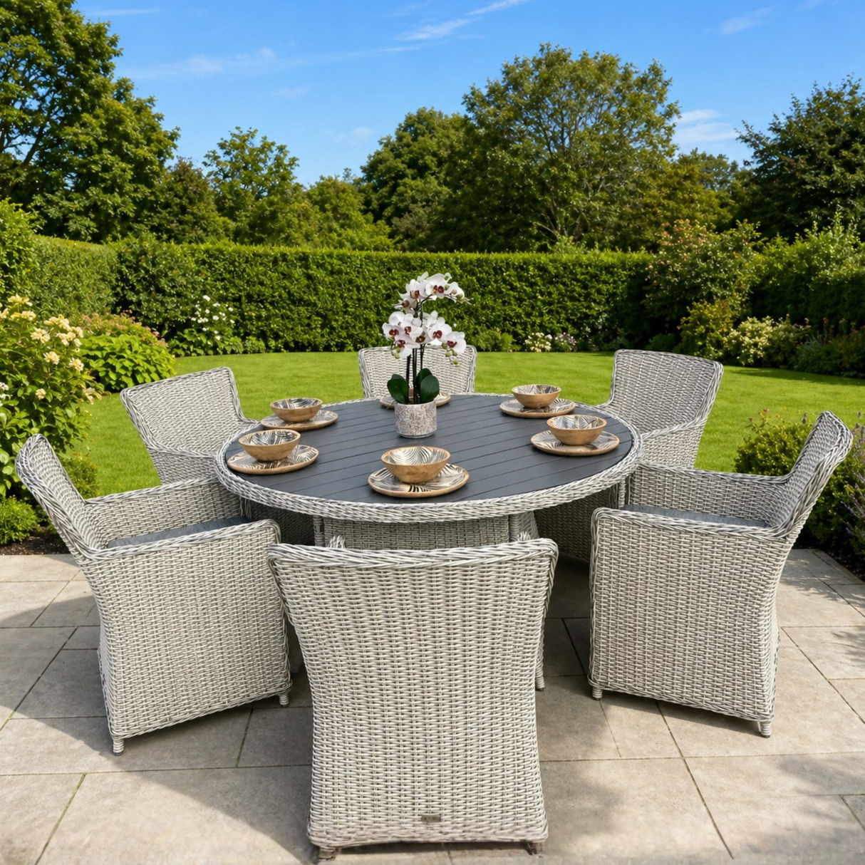 Dublin Deluxe 6 Seat Round Dining Set