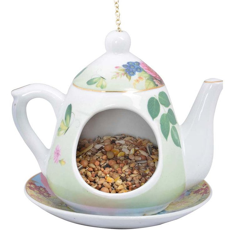 Esschert Teapot Feeder - Green