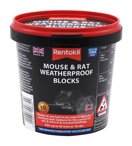 Rentokil Mouse and Rat Weatherproof Blocks - 10 pack