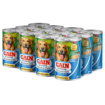 Gain Premium Cuts Dog Food 12 x 400g