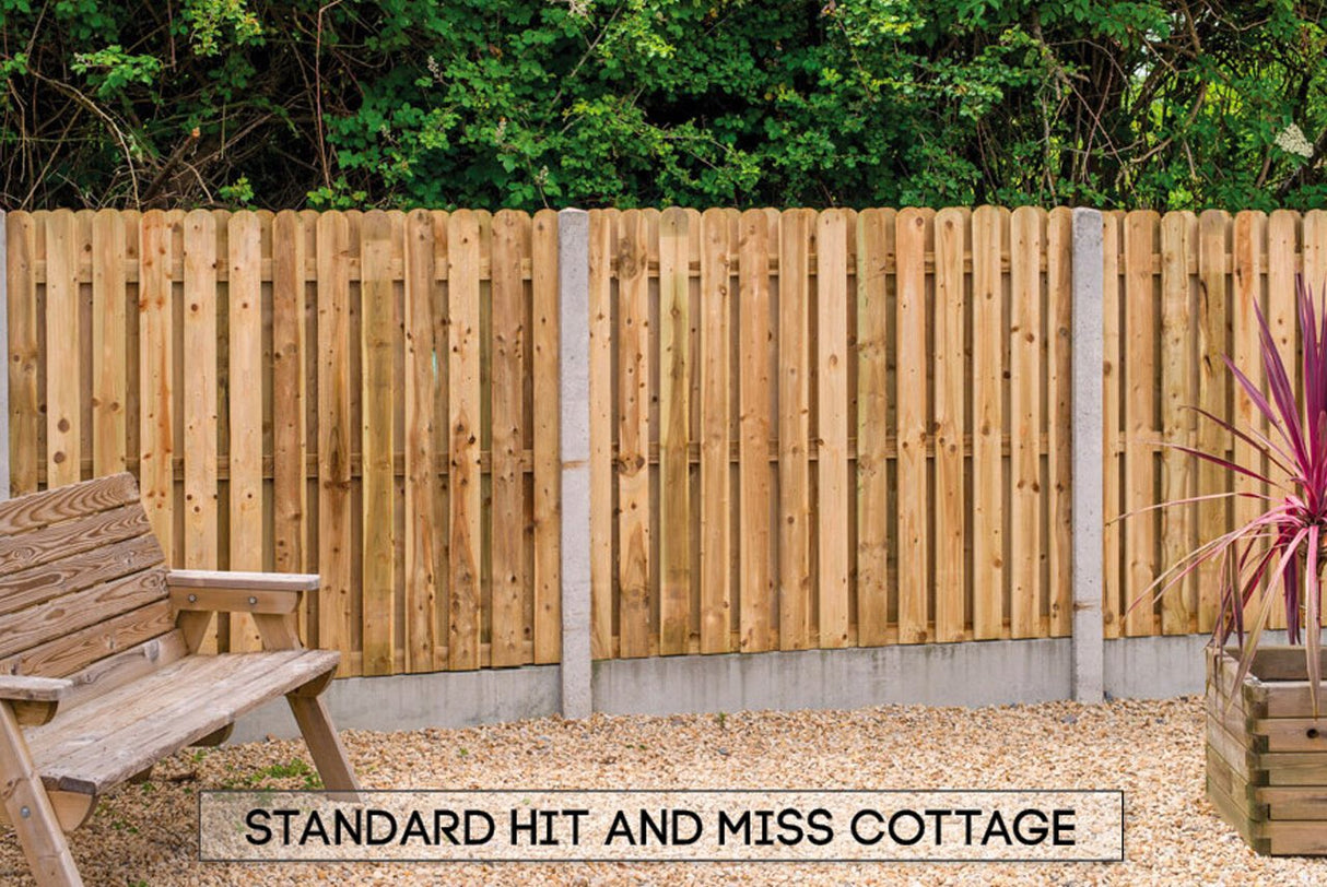 Hit & Miss Cottage Standard Fence Panel 1.8m x 1.8m