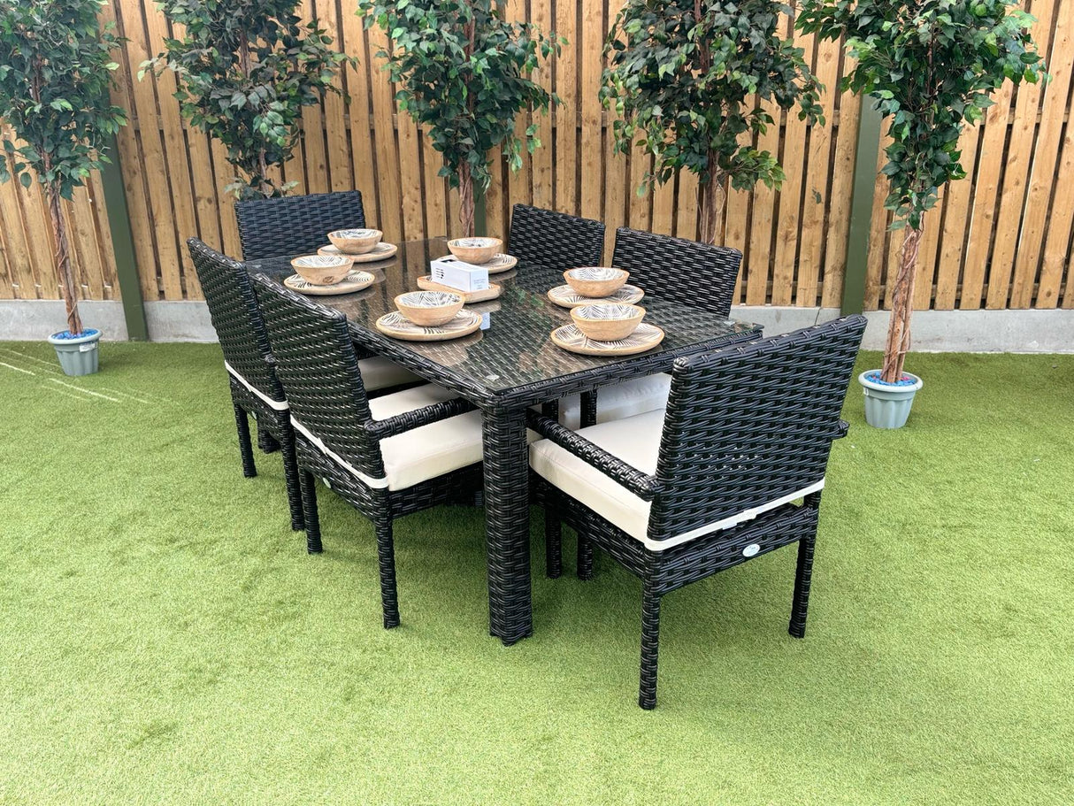 Sette Rattan Dining Set 7 Piece