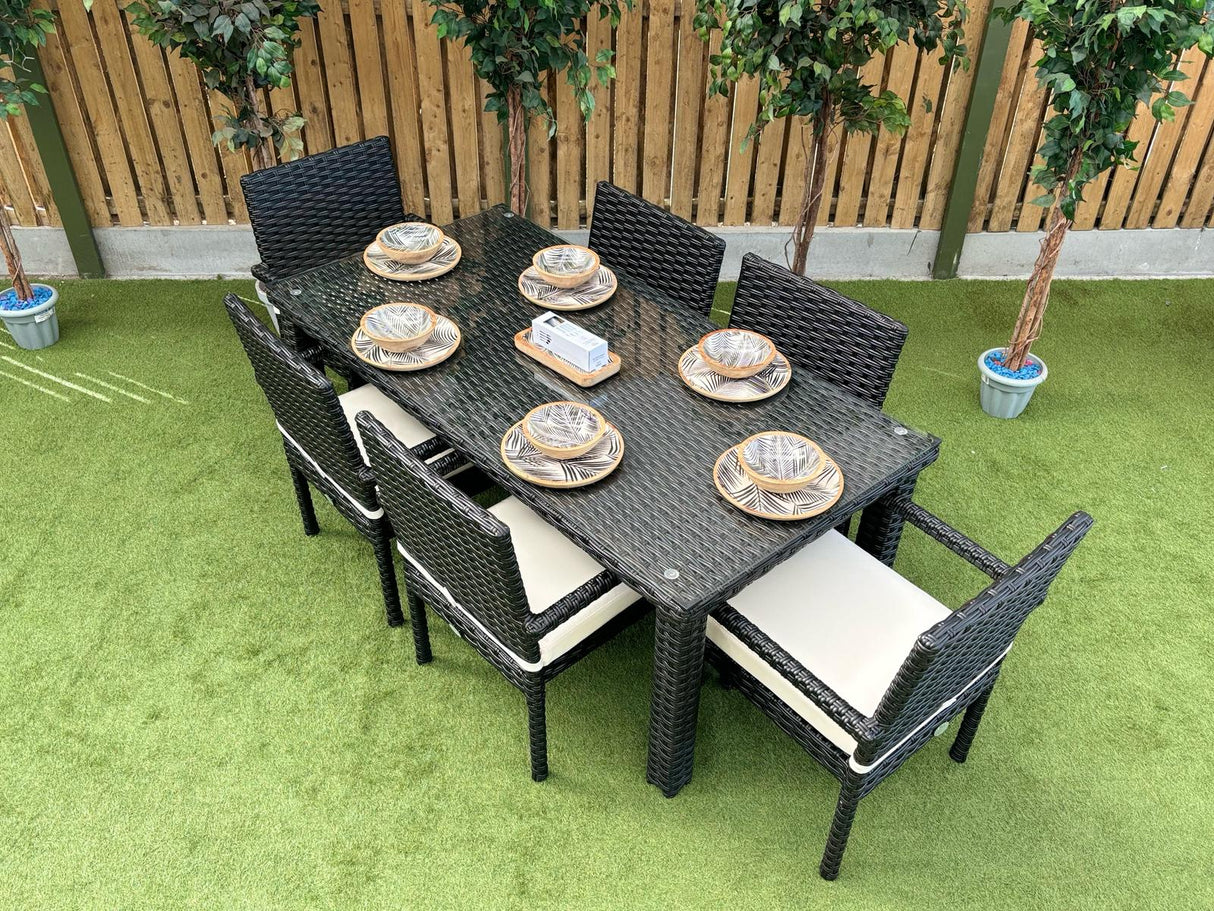 Sette Rattan Dining Set 7 Piece