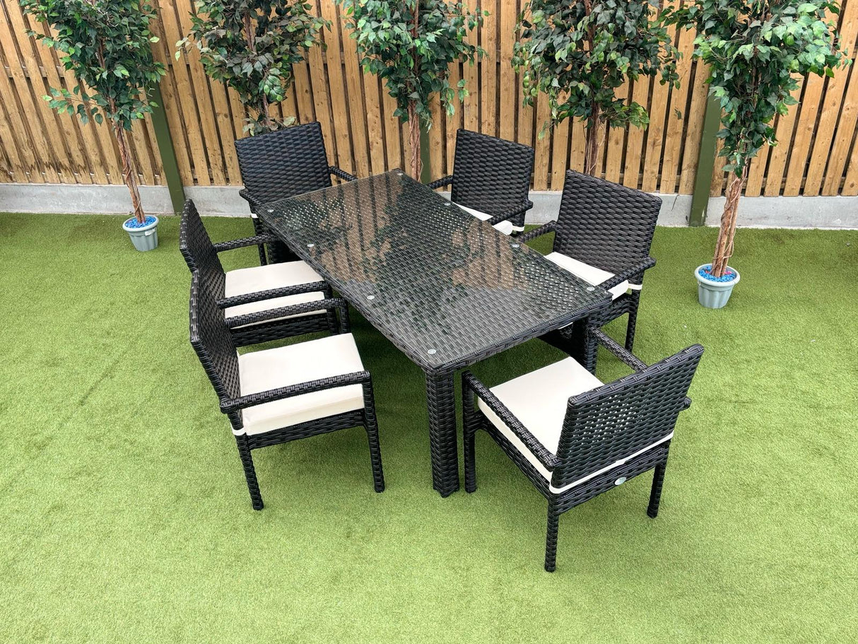 Sette Rattan Dining Set 7 Piece