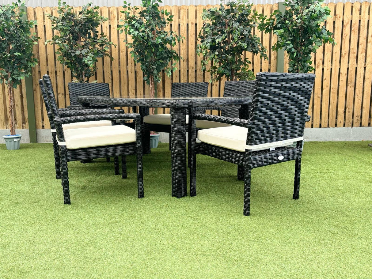 Sette Rattan Dining Set 7 Piece