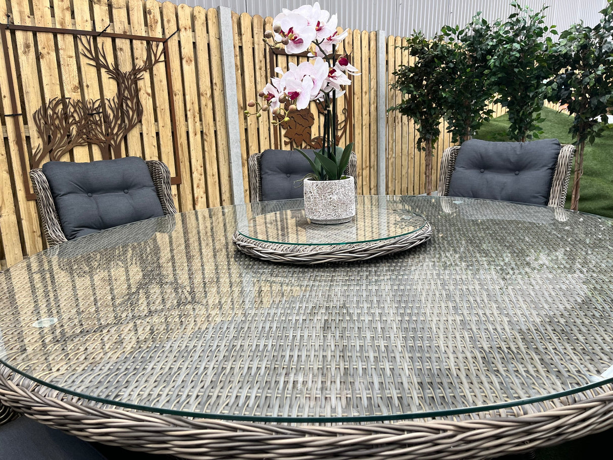 Belgrade Deluxe 8 Seat Rattan Outdoor Dining Set with Lazy Susan