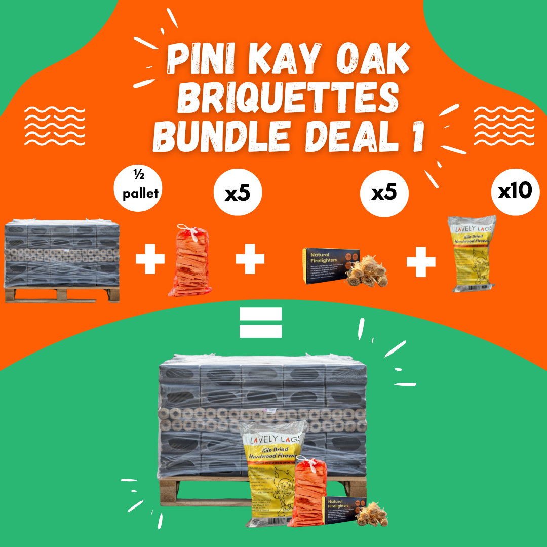 Lovely Logs Pini Kay Oak Hardwood Briquettes Bundle Deal 1