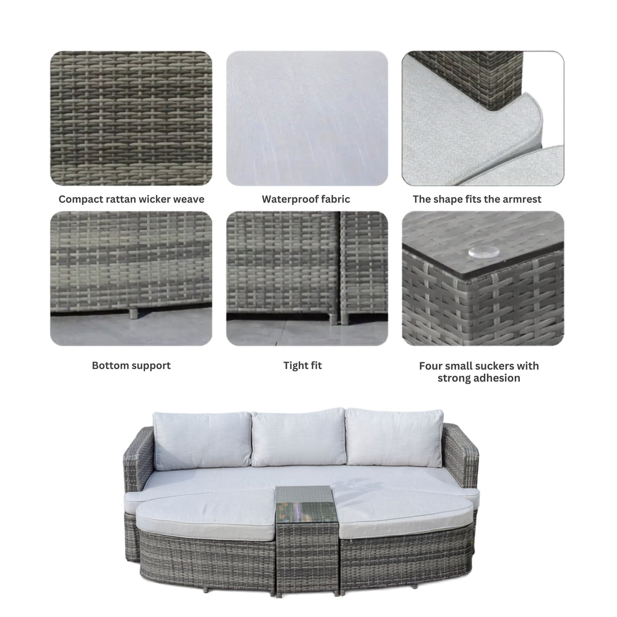 Rattan Outdoor Daybed With Coffee Table