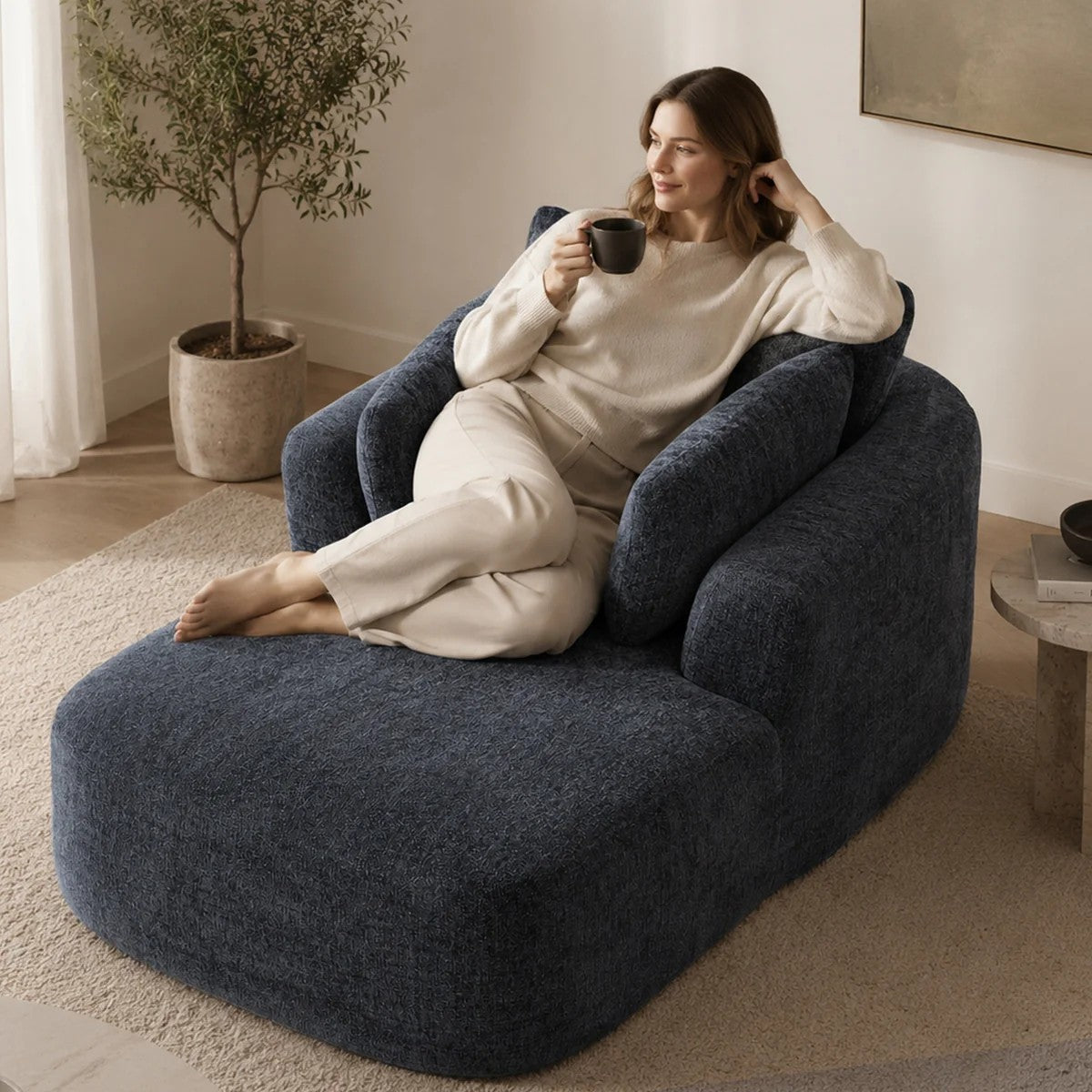 Softy Compressed Indoor Lounge Sofa Chair - Grey