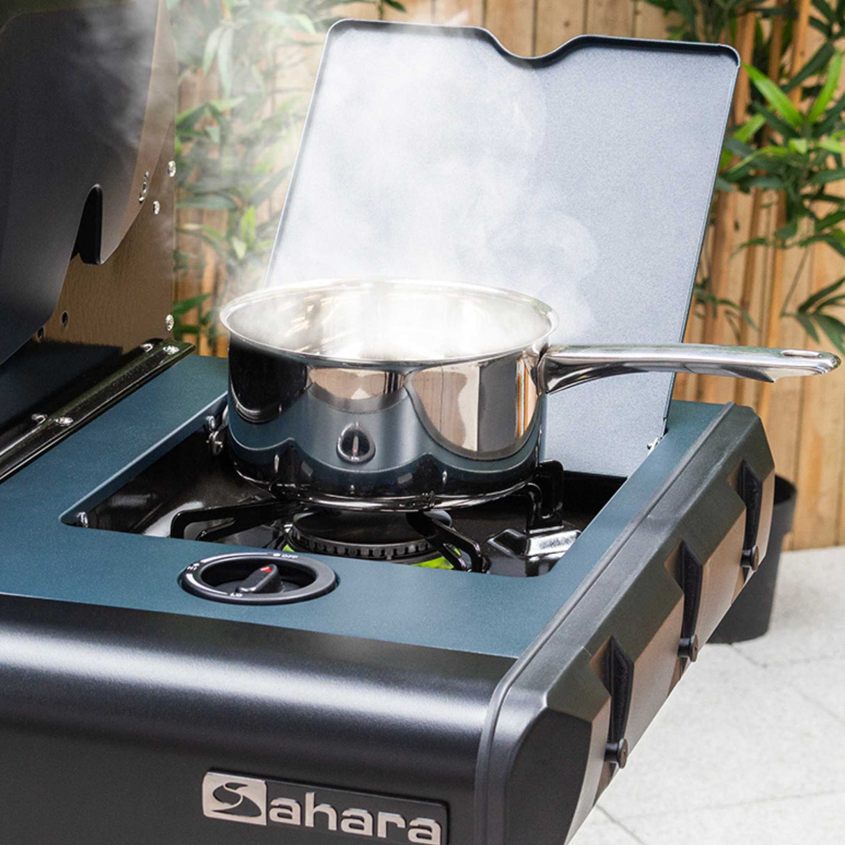 Sahara X475 4 Burner Gas BBQ With Trolley - Smokey Teal