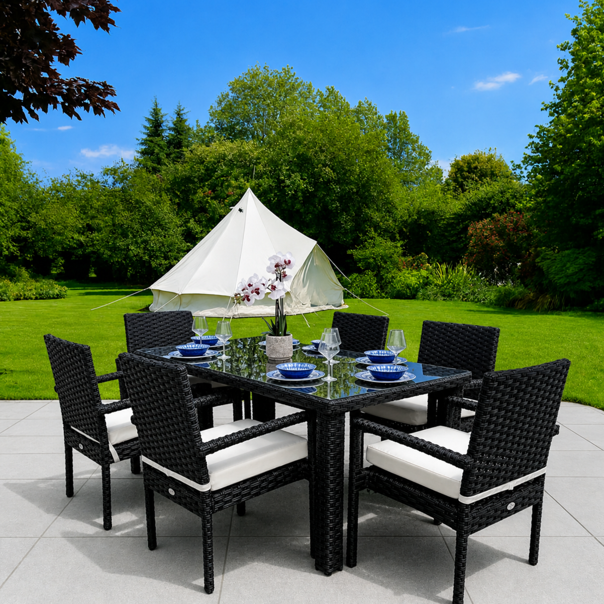 Sette Rattan 7 Piece Outdoor Dining Set