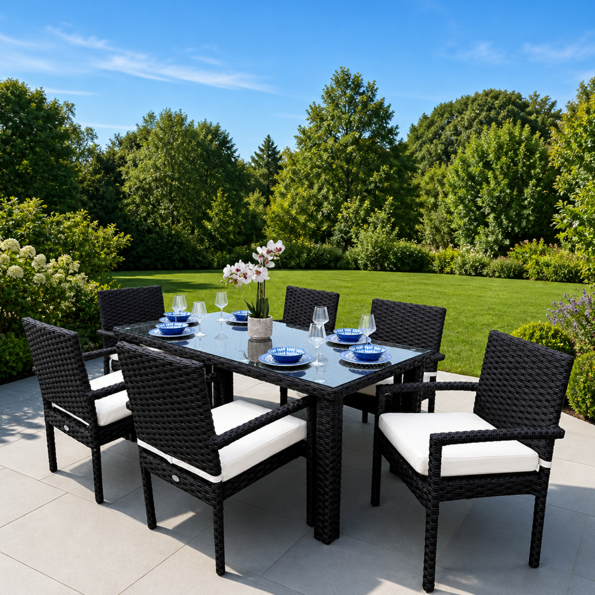 Sette Rattan 7 Piece Outdoor Dining Set