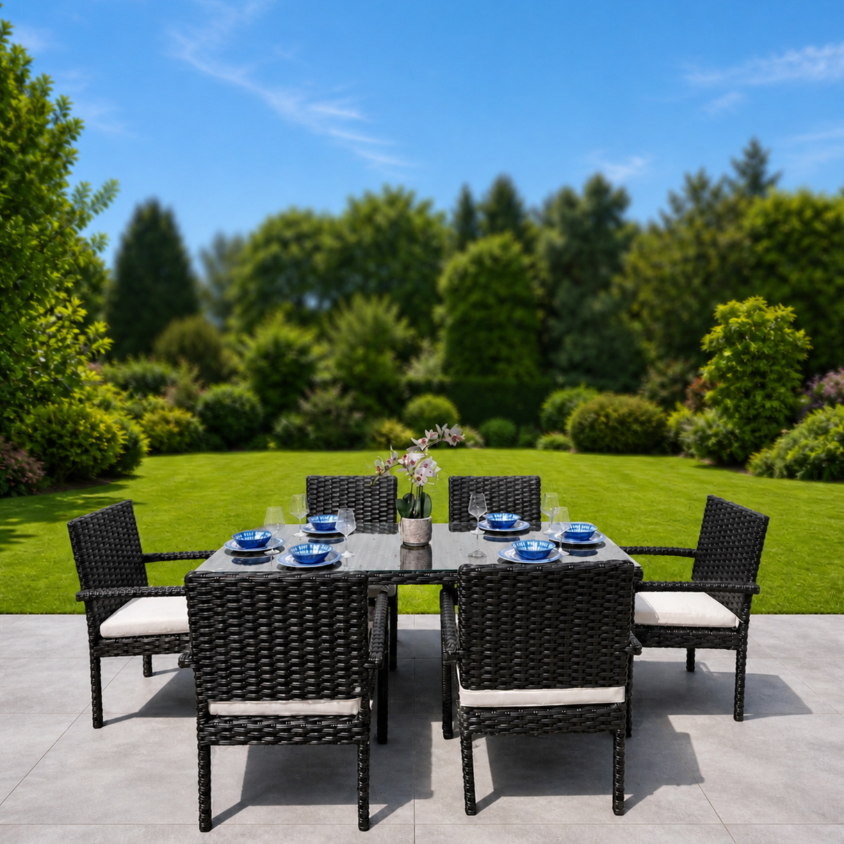 Sette Rattan 7 Piece Outdoor Dining Set