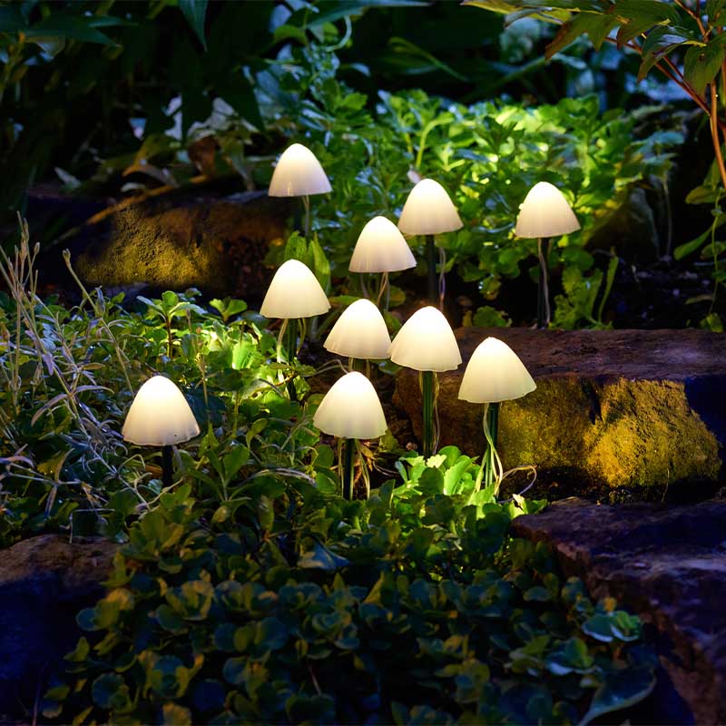 Smart Solar LumiShroom Stake Lights Set of 10