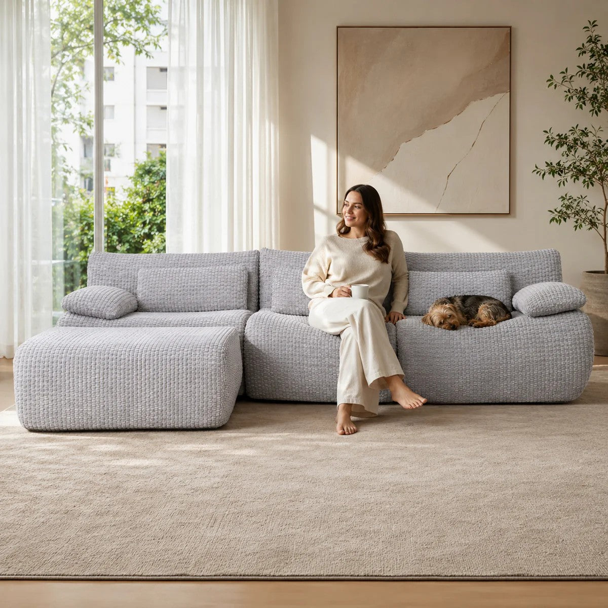 Softy Modular Compression Sofa Set Chaise Combi