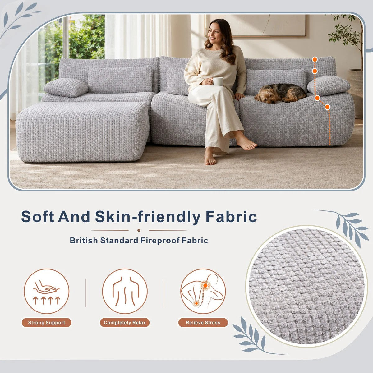 Softy Modular Compression Sofa Set Chaise Combi