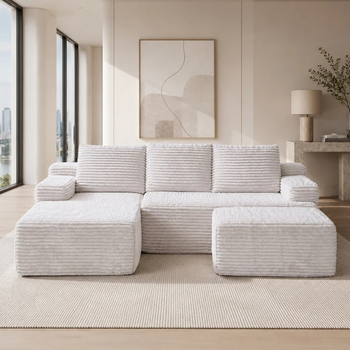 Softy Compressed Modular Sofa c/w Chaise & Ottoman