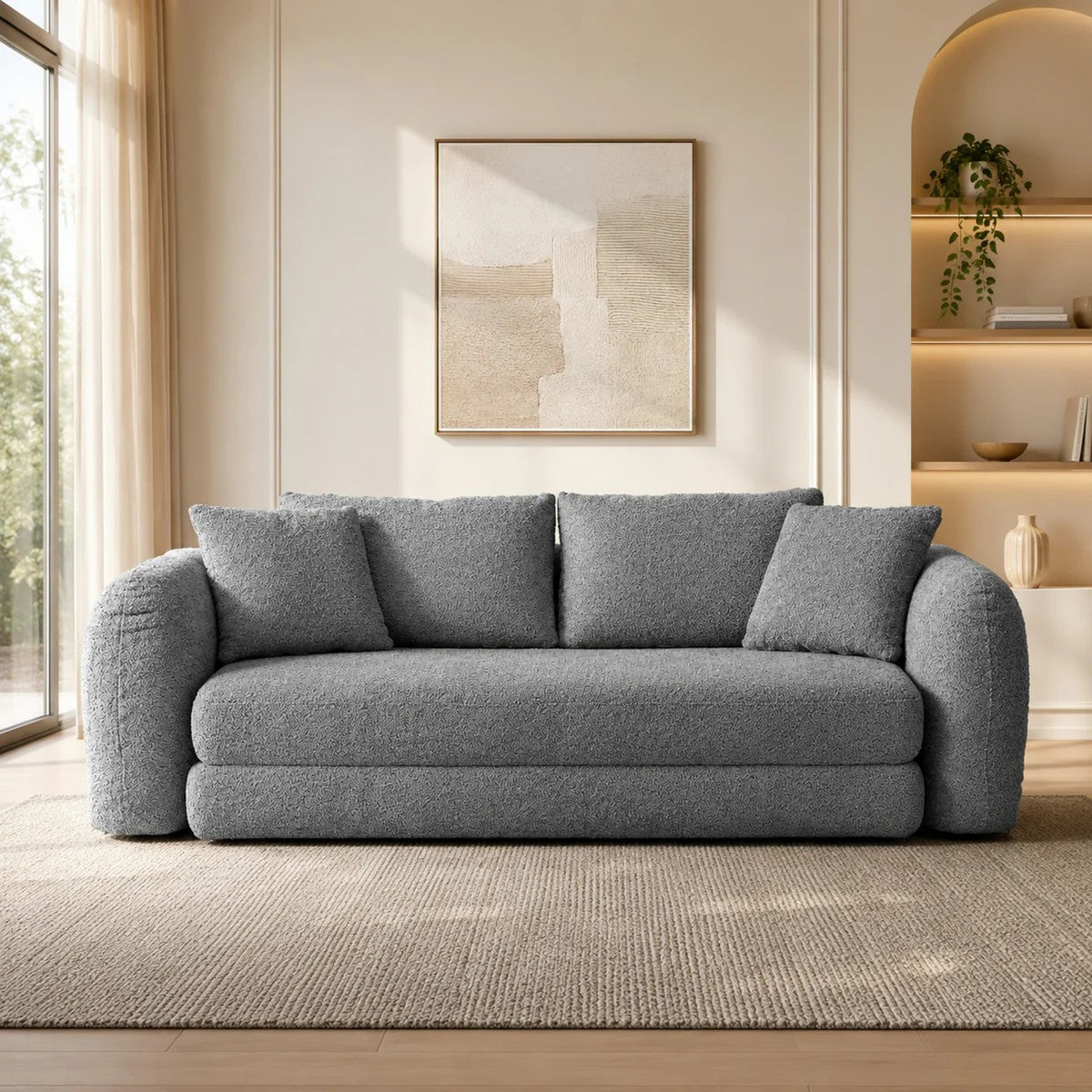 Softy Compressed Pull Out Sofa Bed - Grey