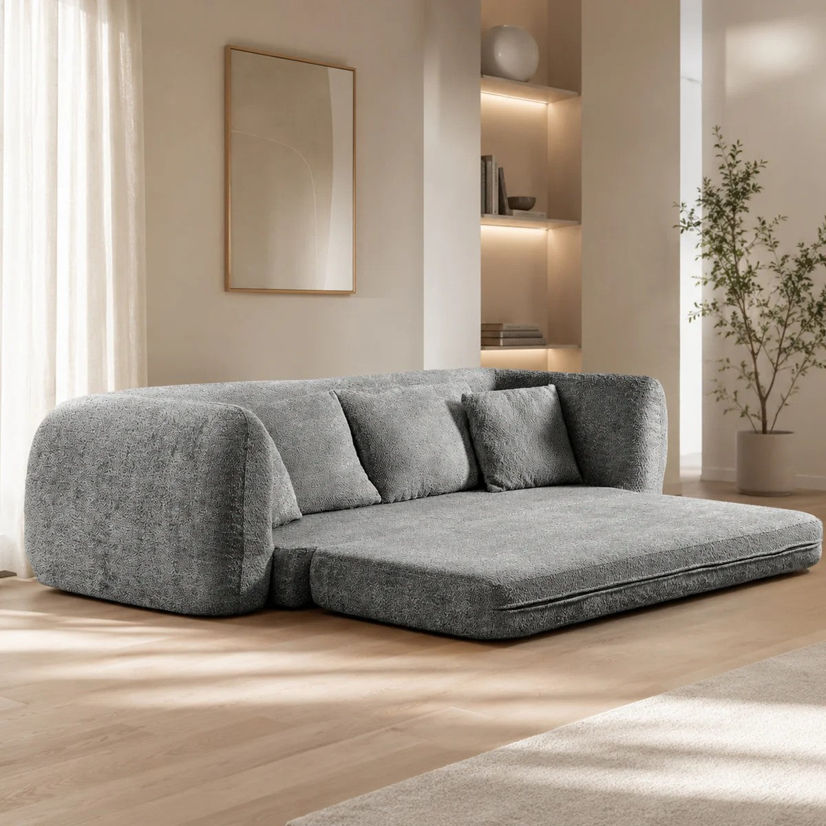 Softy Compressed Pull Out Sofa Bed - Grey