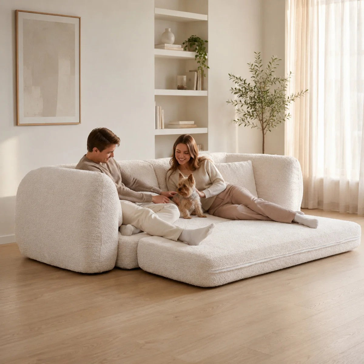 Softy compressed Pull Out Sofa Bed - Beige
